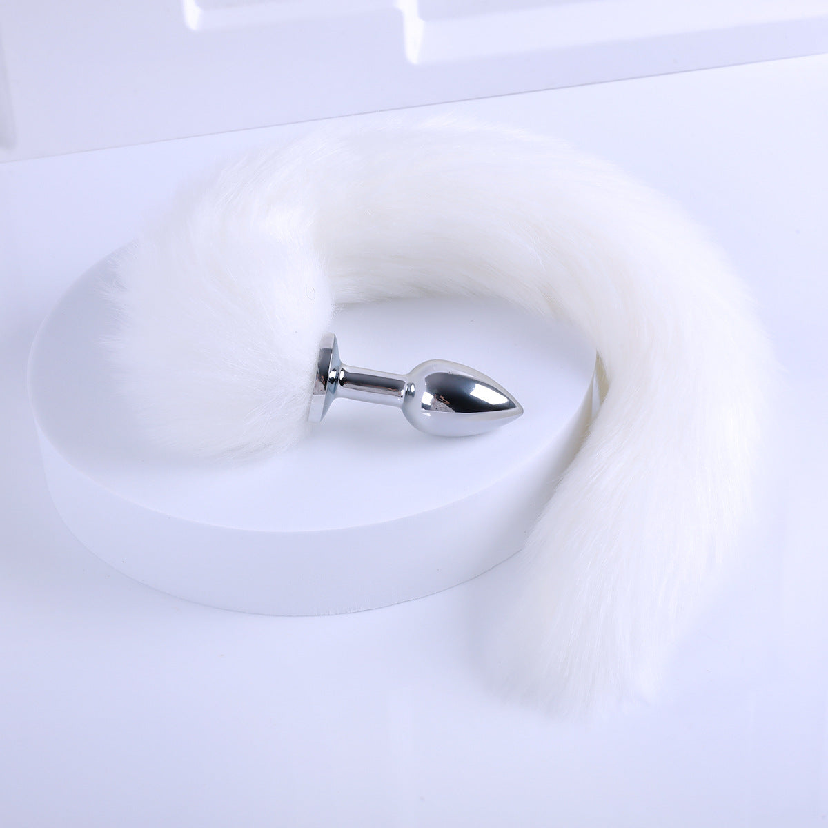 Image of sm sex detachable tail butt plug metal fox backyard anal toy passionate sex aid sex toys - White detachable tail